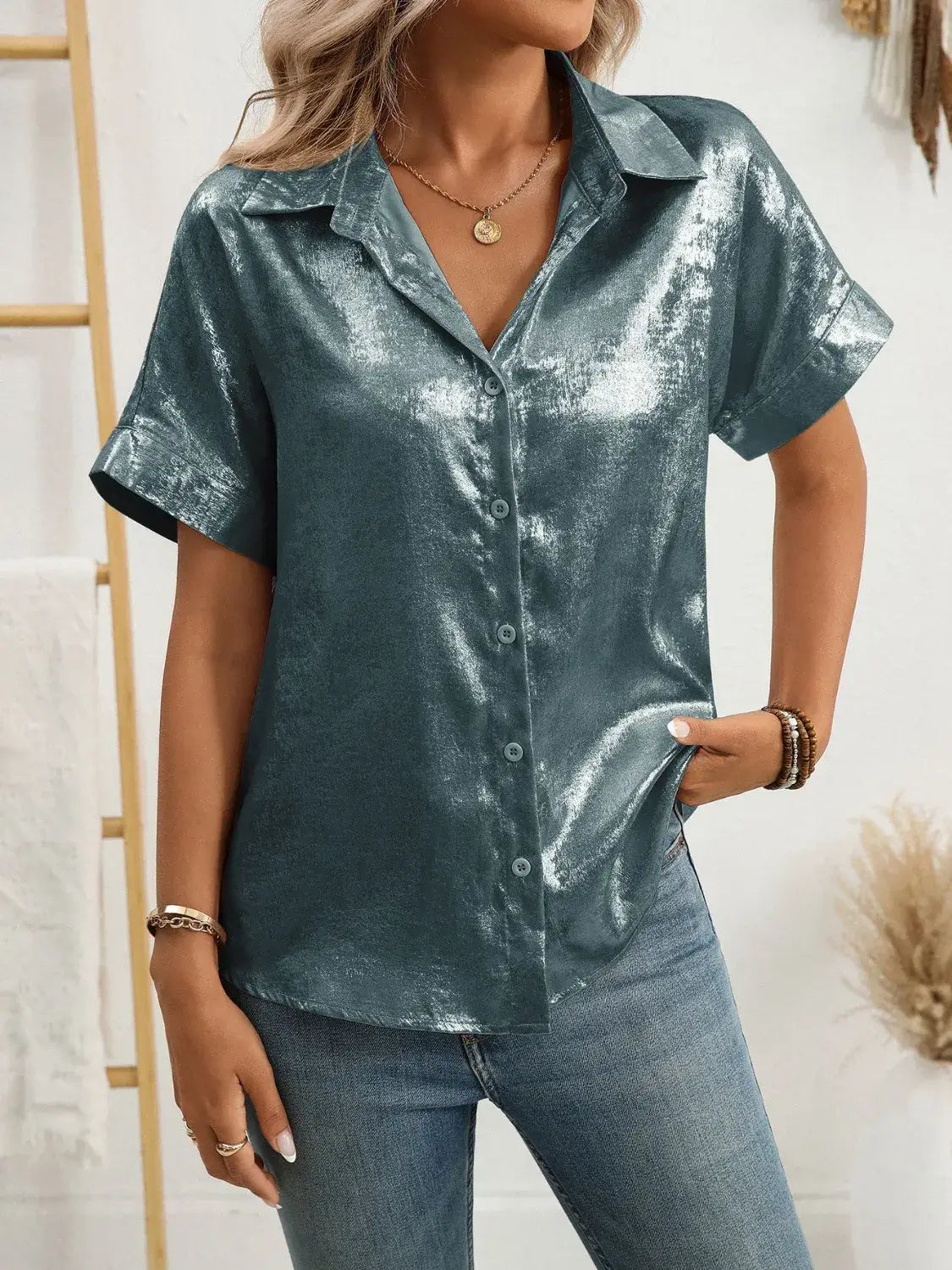 Button Up Short Sleeve Shirt