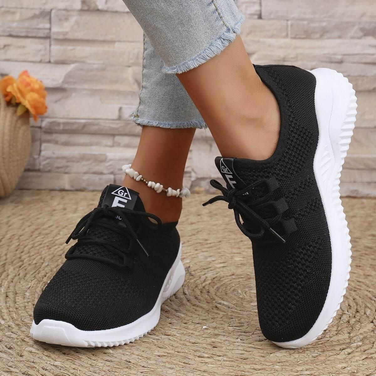 Breathable Mesh Lace Up Athletic - Clothes For Her Online Store