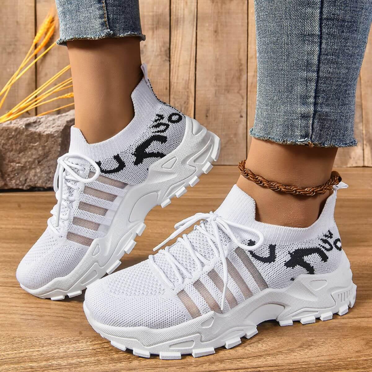Lace Up Mesh Breathable Athletic - Clothes For Her Online Store
