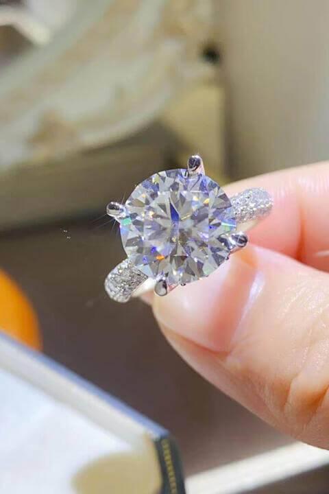 5 Carat Moissanite 925 Sterling Silver Ring - Clothes For Her Online Store