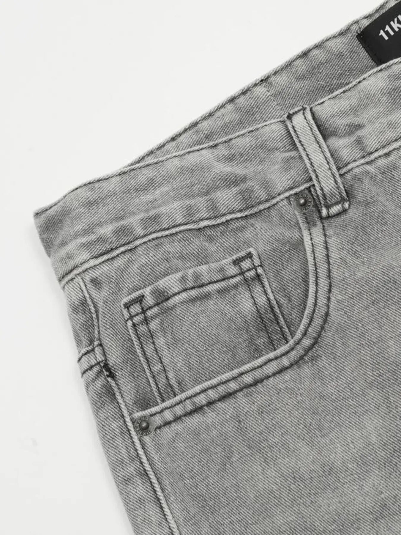 Men's High-Rise Wide Leg Washed Jeans