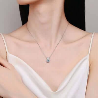 1 Carat Moissanite Rabbit Ears Shape Pendant Necklace - Clothes For Her Online Store