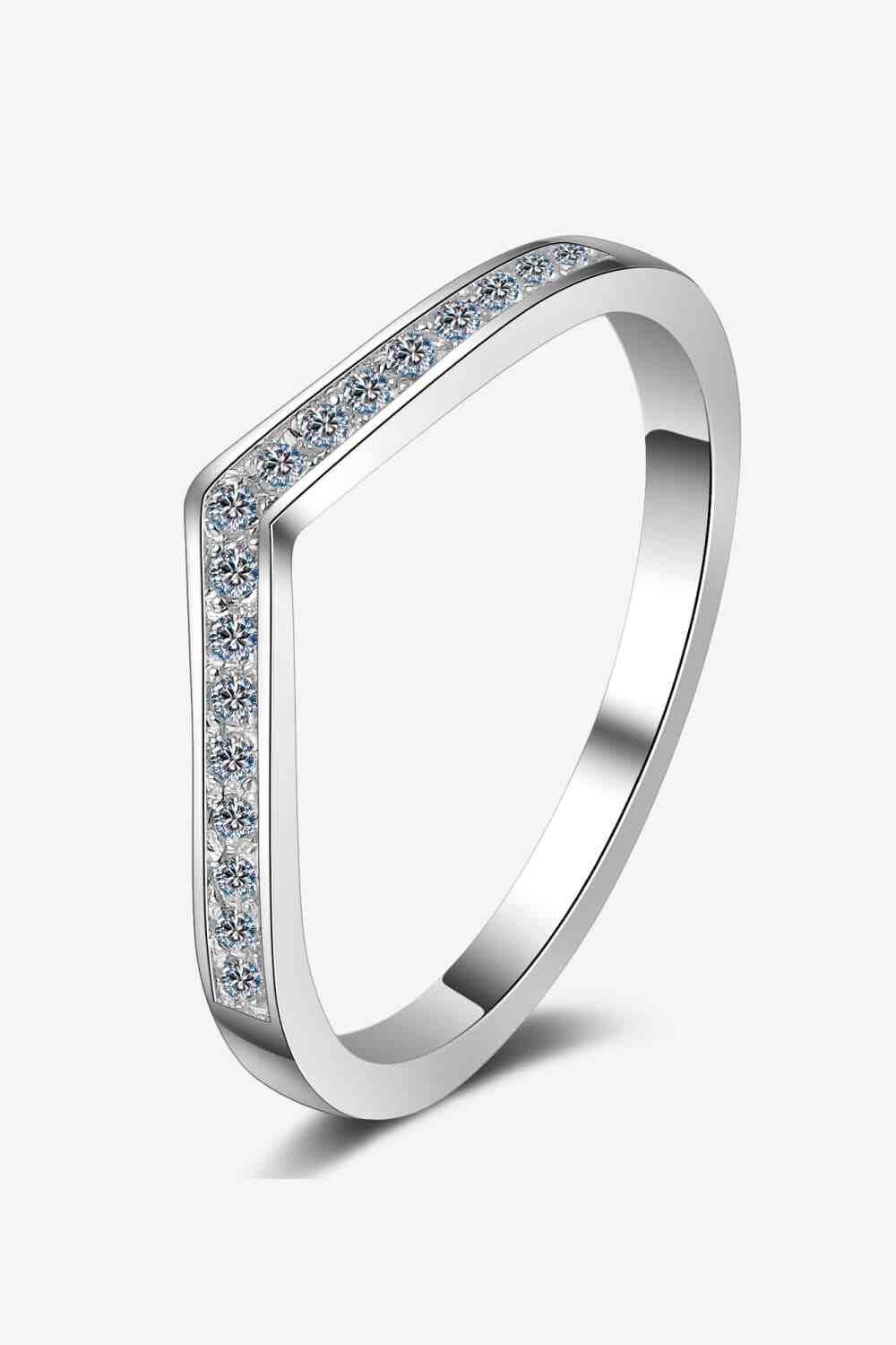 Minimalist Moissanite Rhodium-Plated Ring - Clothes For Her Online Store