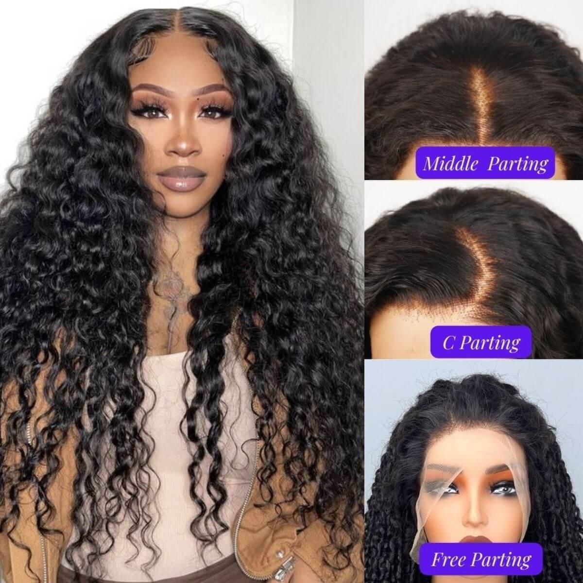 30 Inch Brazilian Raw Virgin Hair 13x6 13X4 Natural Deep Wave Glueless Frontal Human Hair Transparent HD Lace Front Wigs - Clothes For Her Online Store