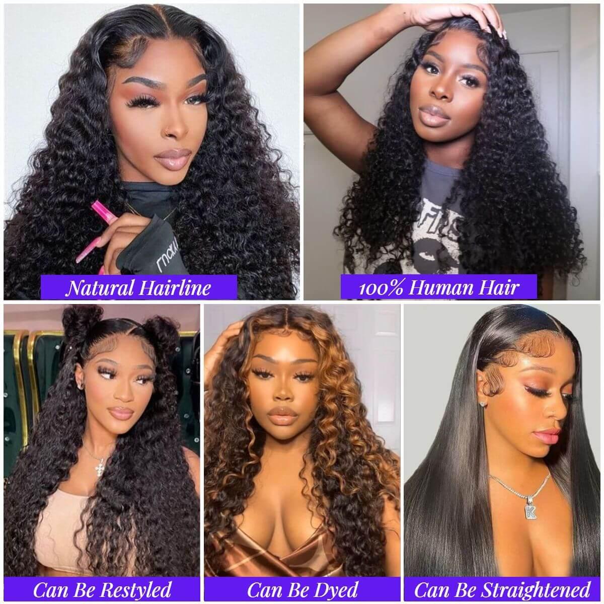 30 Inch Brazilian Raw Virgin Hair 13x6 13X4 Natural Deep Wave Glueless Frontal Human Hair Transparent HD Lace Front Wigs - Clothes For Her Online Store