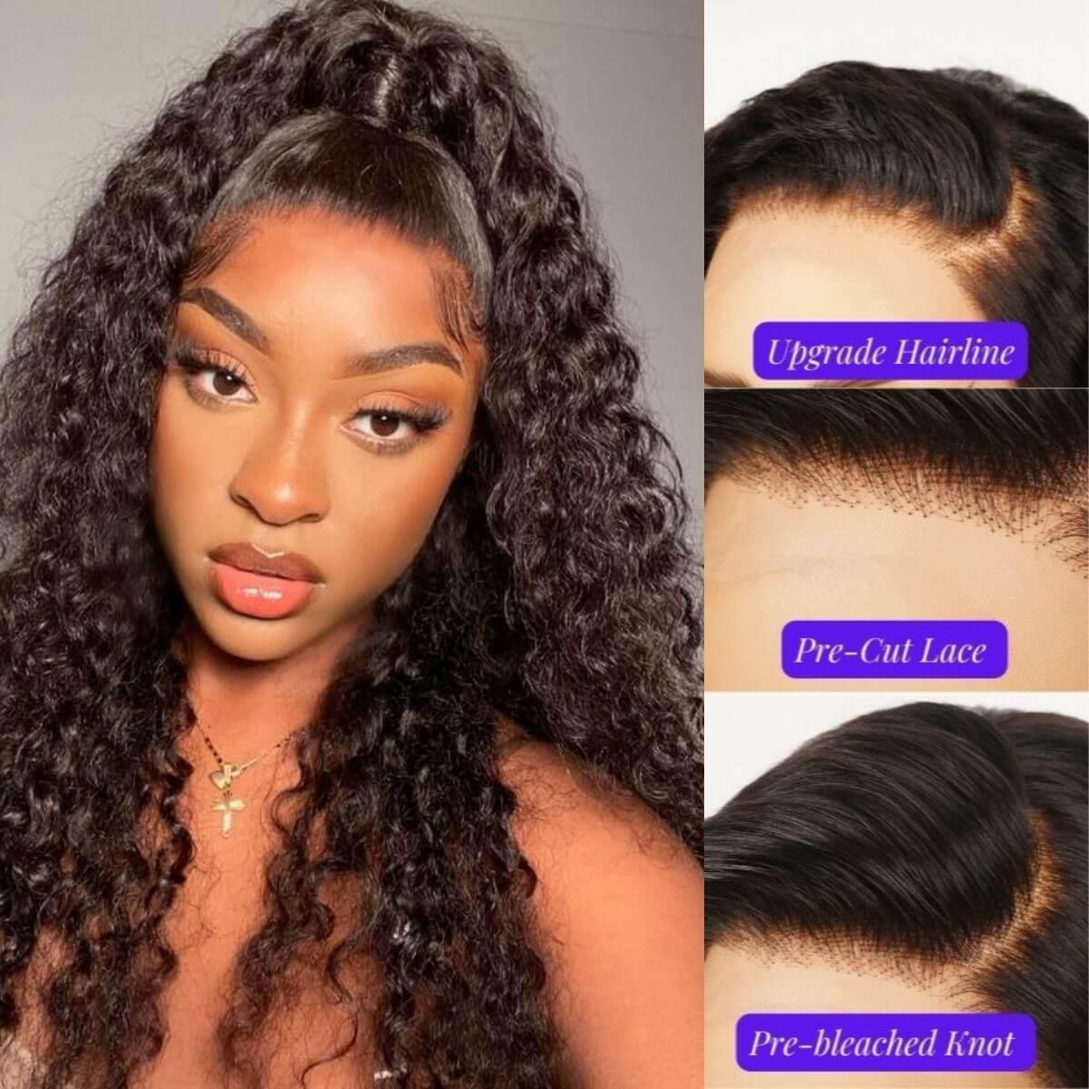 30 Inch Brazilian Raw Virgin Hair 13x6 13X4 Natural Deep Wave Glueless Frontal Human Hair Transparent HD Lace Front Wigs - Clothes For Her Online Store