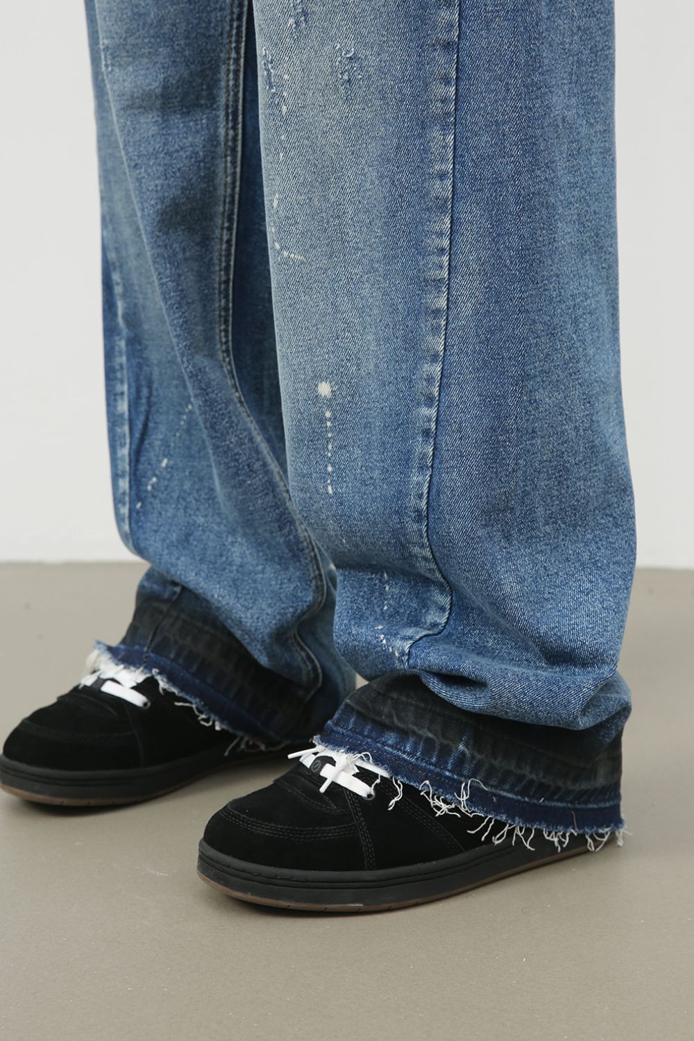 Men's Raw Hem Baggy Jeans - Clothes For Her Online Store