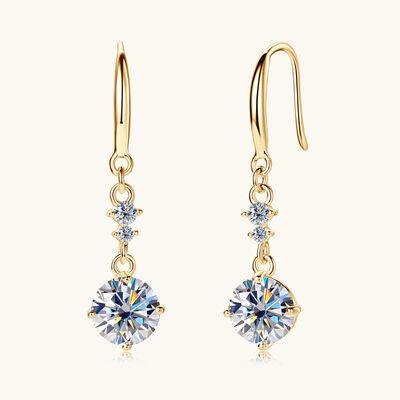 2 Carat Moissanite 925 Sterling Silver Earrings - Clothes For Her Online Store