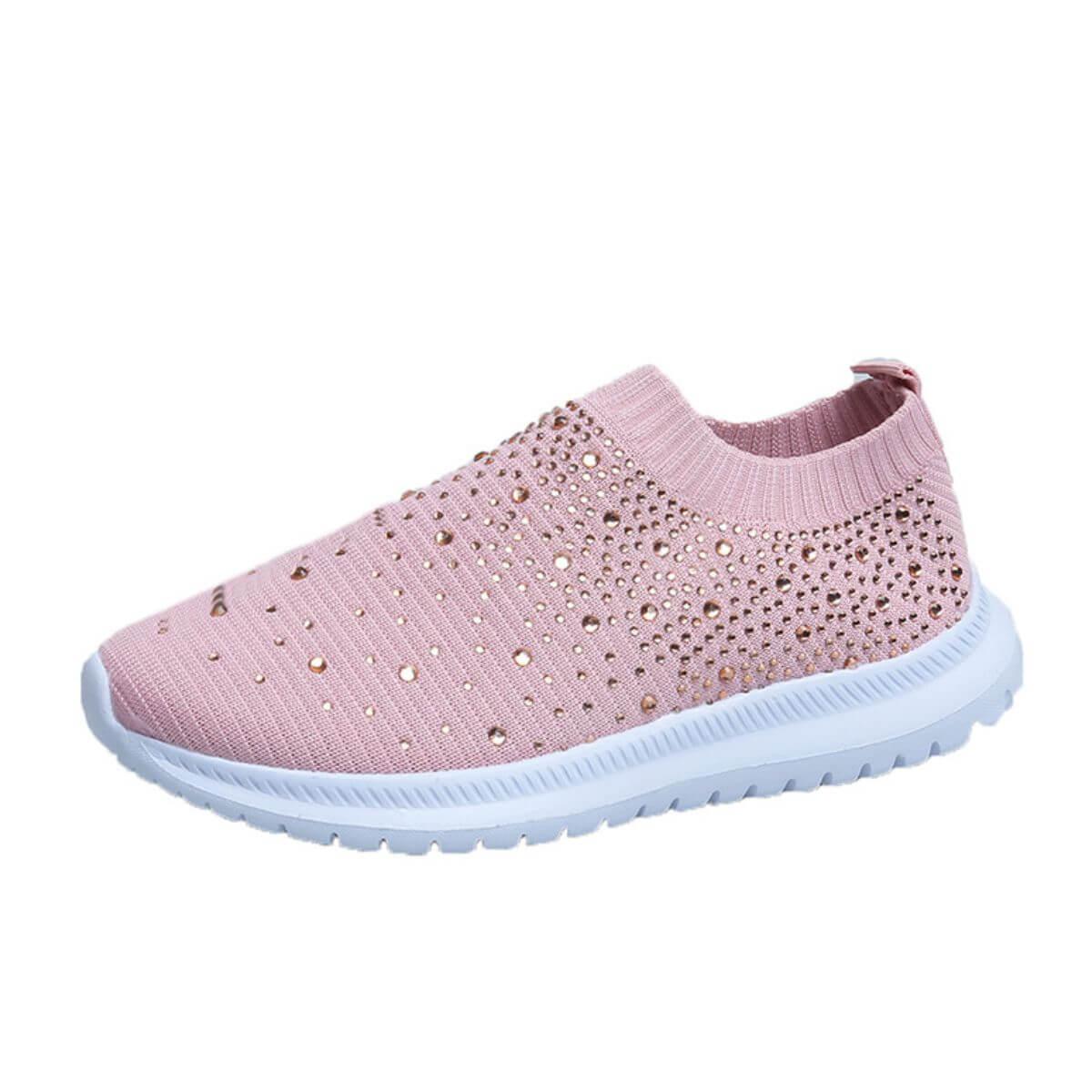 Rhinestone Decor Mesh Breathable Athletic - Clothes For Her Online Store
