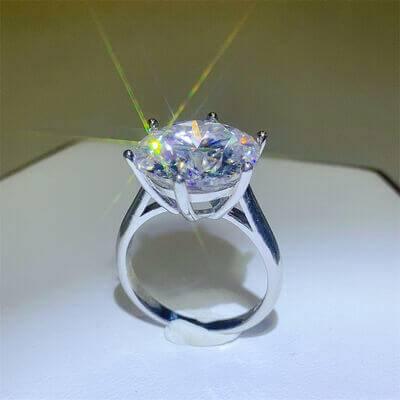 10 Carat Moissanite 925 Sterling Silver Ring - Clothes For Her Online Store