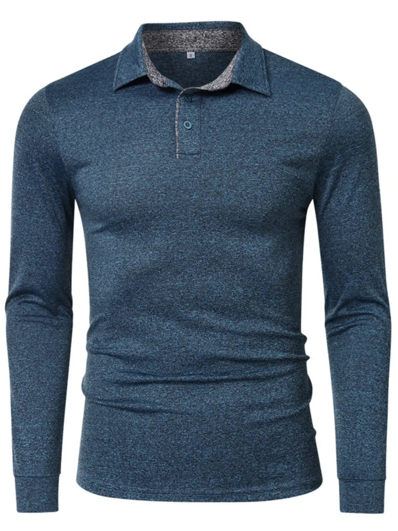 Men's Classic Long Sleeve Slim Fit Polo Shirt