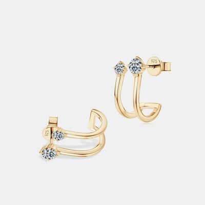 Moissanite 925 Sterling Silver C-Hoop Earrings - Clothes For Her Online Store