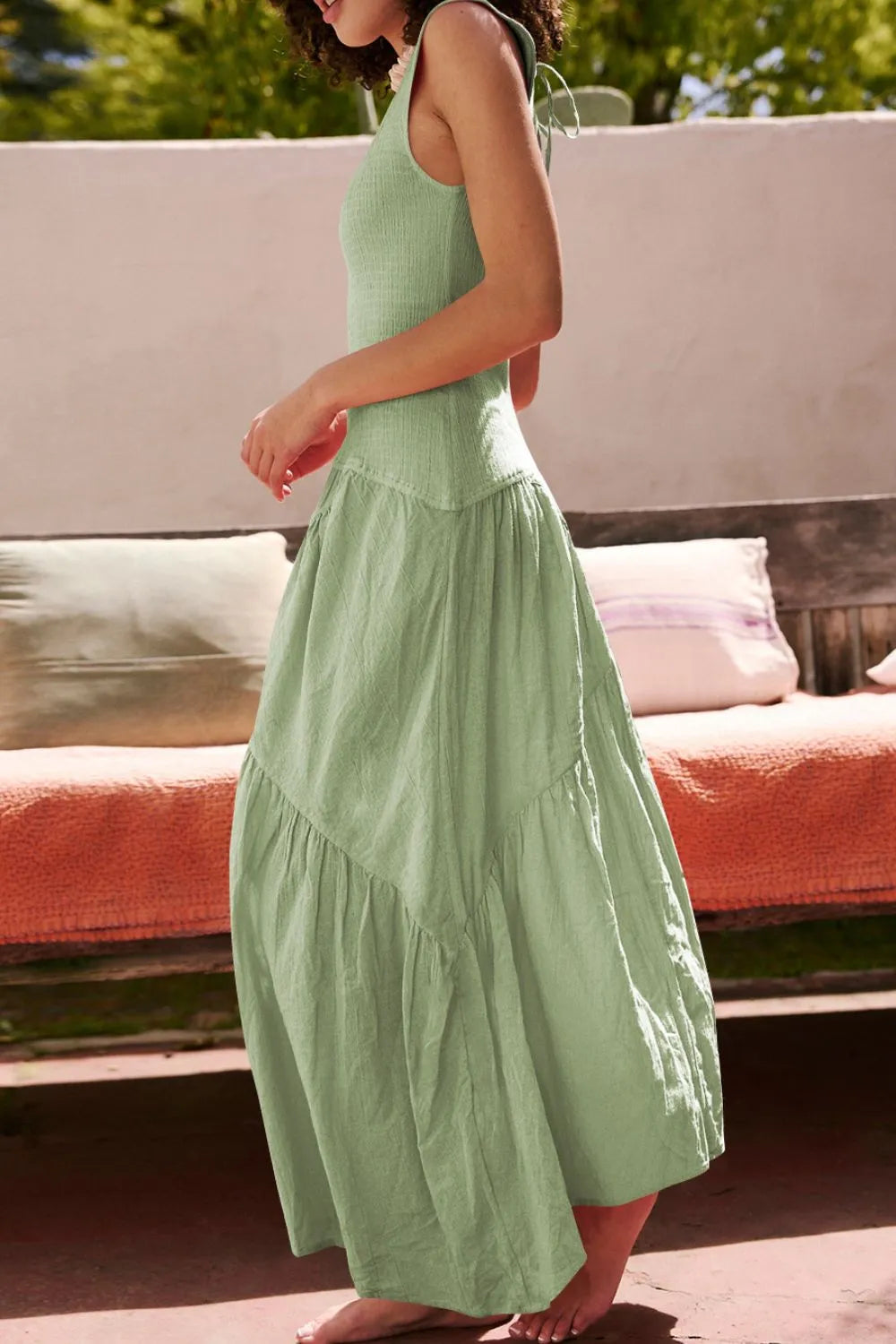 Square Neck Wide Strap Dress