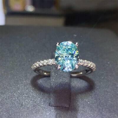 2 Carat Moissanite Zircon 925 Sterling Silver Ring - Clothes For Her Online Store