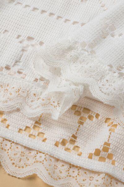 Lace Crochet Hollowed Scallop Hem V Neck Blouse - Clothes For Her Online Store