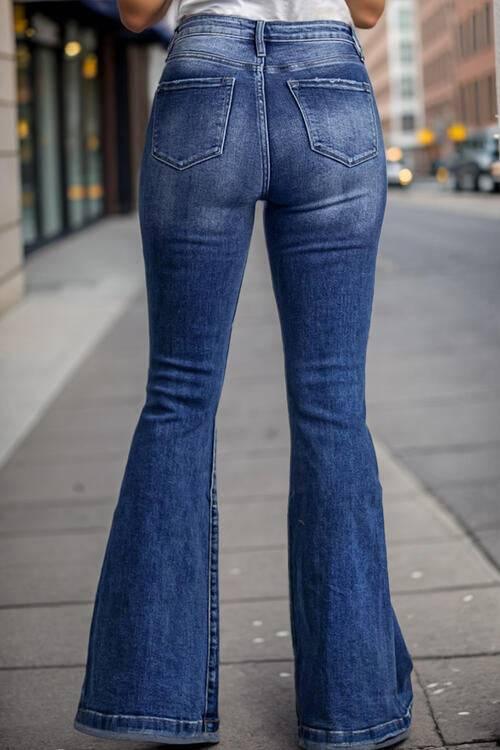 Plus Size High Waist Flare Jeans - Clothes For Her Online Store