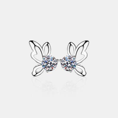 1 Carat Moissanite Butterfly Shape Earrings - Clothes For Her Online Store