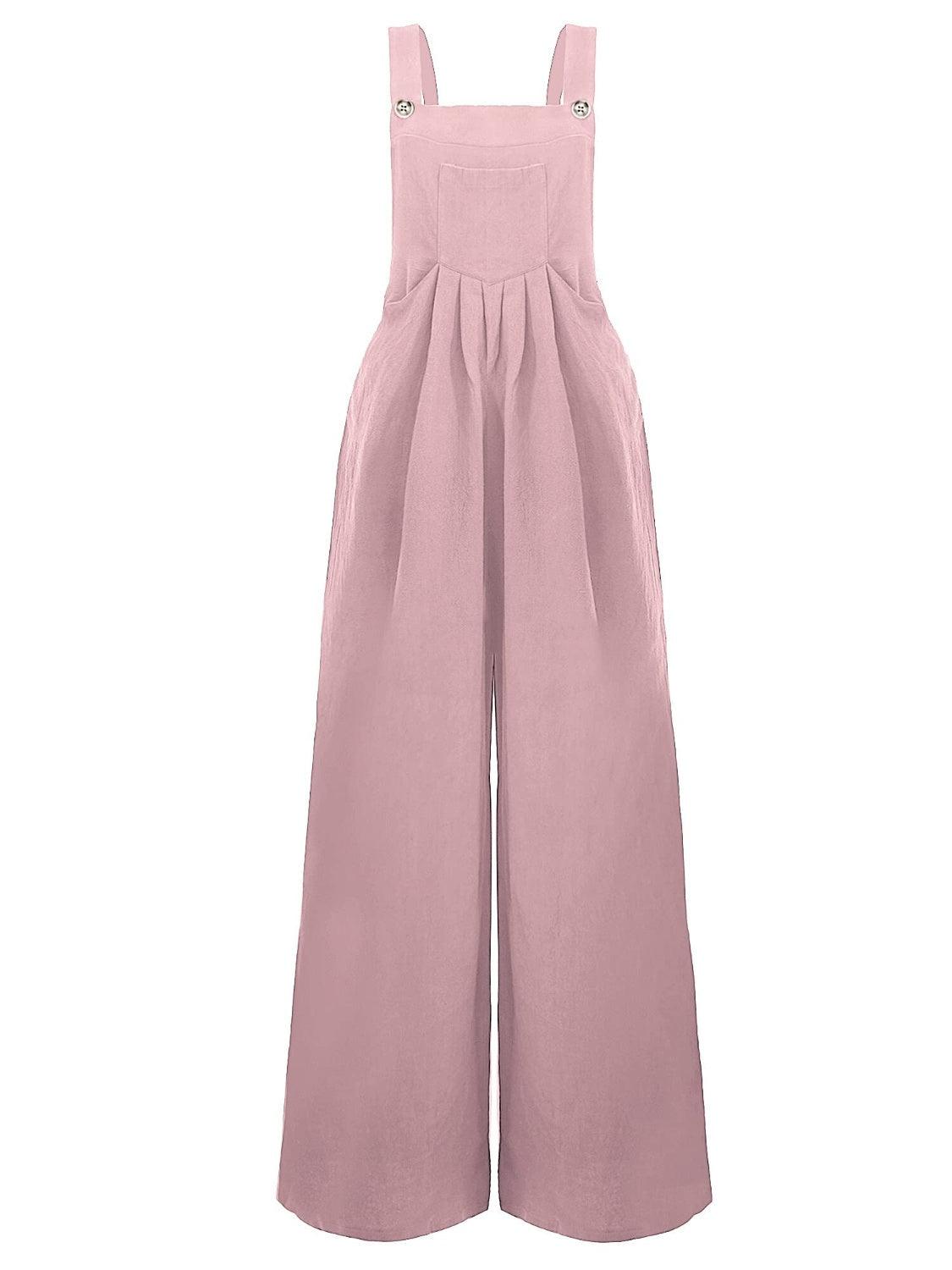 Full Size Square Neck Wide Strap Overalls - Clothes For Her Online Store