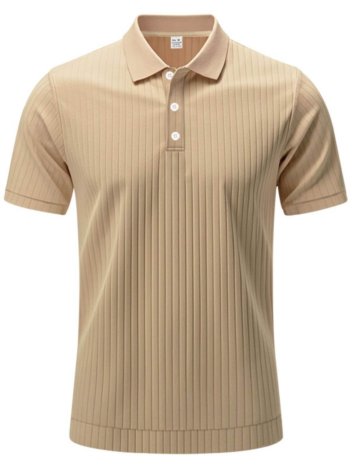 Men's Full Size Ribbed Short Sleeve Polo Plus Size