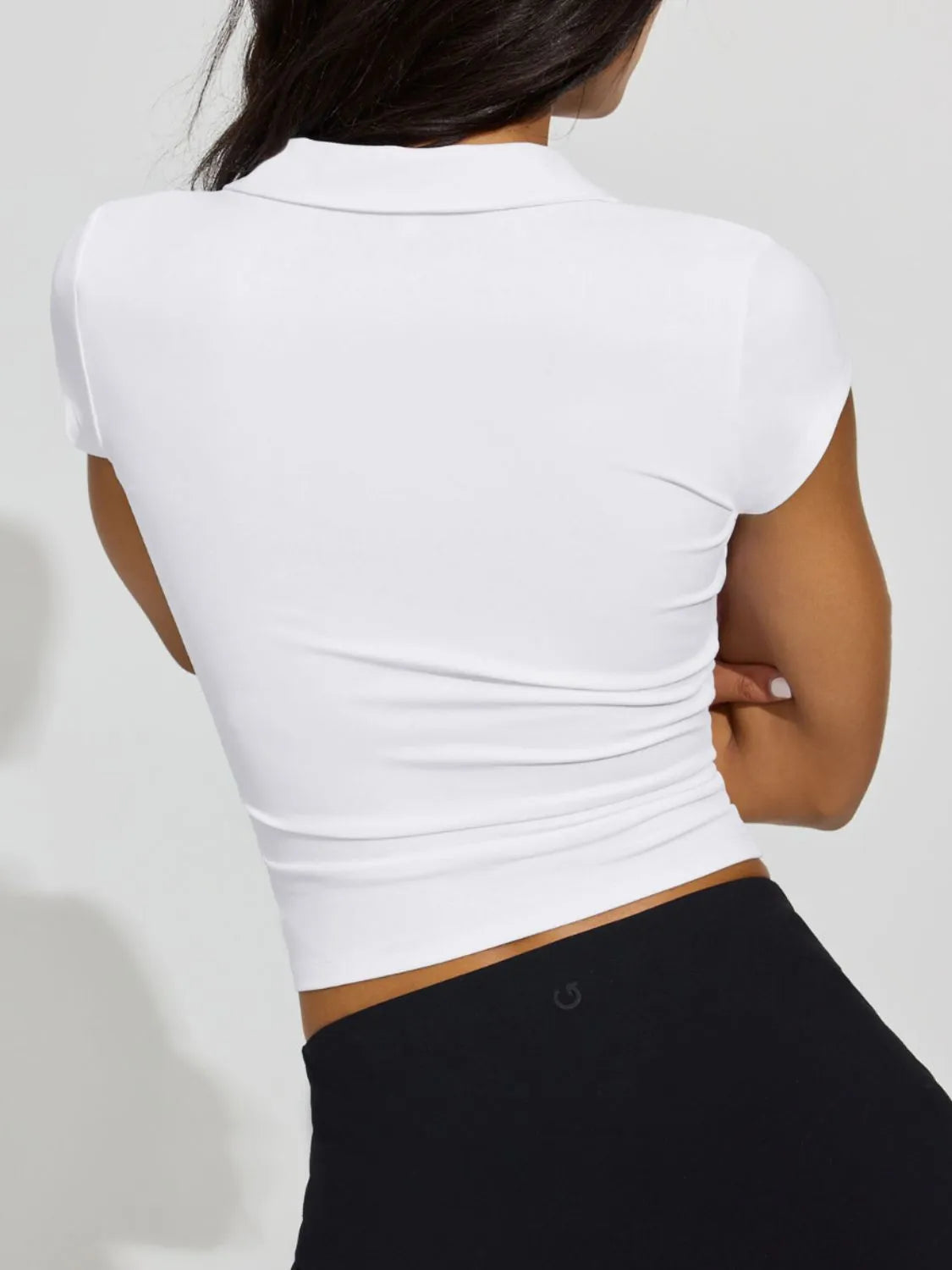 Collared Neck Short Sleeve Top
