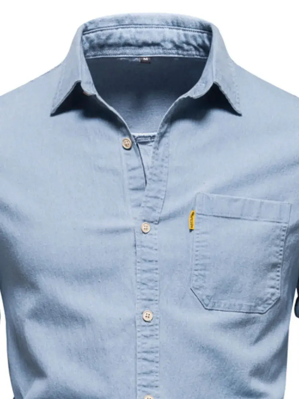 Men's Button-Down Denim Shirt with Chest Pocket