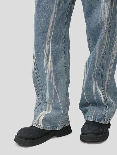 Paint Wide Leg Men's Jeans with Pockets - Clothes For Her Online Store