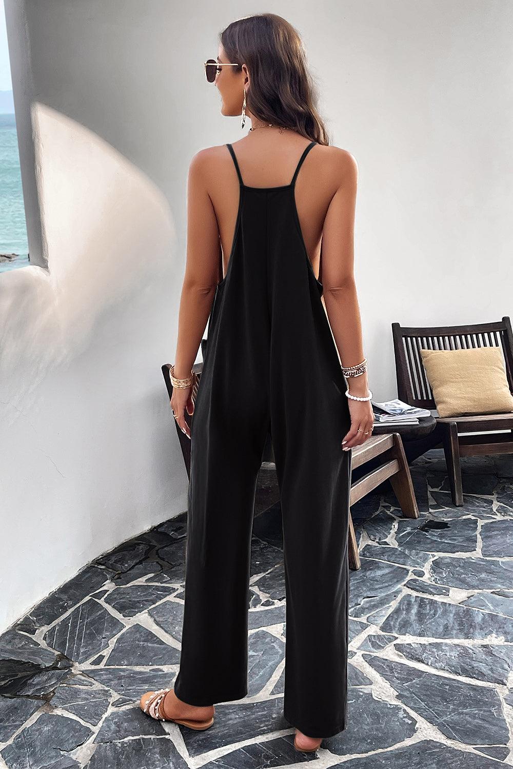 Devine Pocketed Spaghetti Strap Overalls - Clothes For Her Online Store