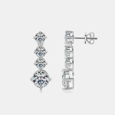 4 Carat Moissanite 925 Sterling Silver Earrings - Clothes For Her Online Store