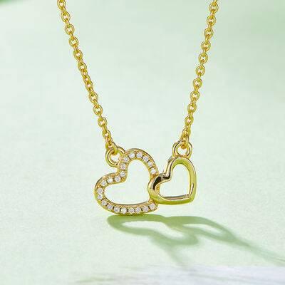 Moissanite 925 Sterling Silver Heart Necklace - Clothes For Her Online Store