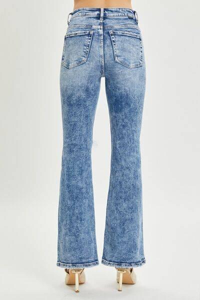 RISEN Full Size High Rise Distressed Flare Jeans - Clothes For Her Online Store