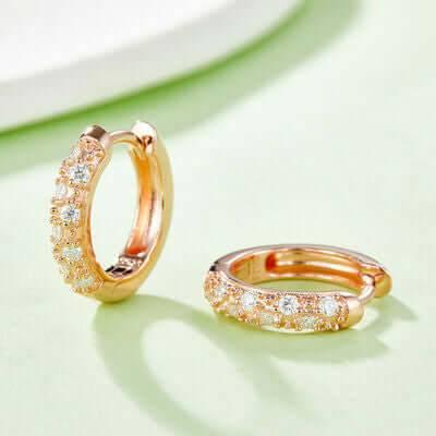 Moissanite 925 Sterling Silver Huggie Earrings - Clothes For Her Online Store