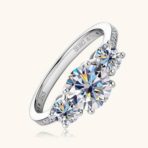 3 Carat Moissanite 925 Sterling Silver Ring - Clothes For Her Online Store