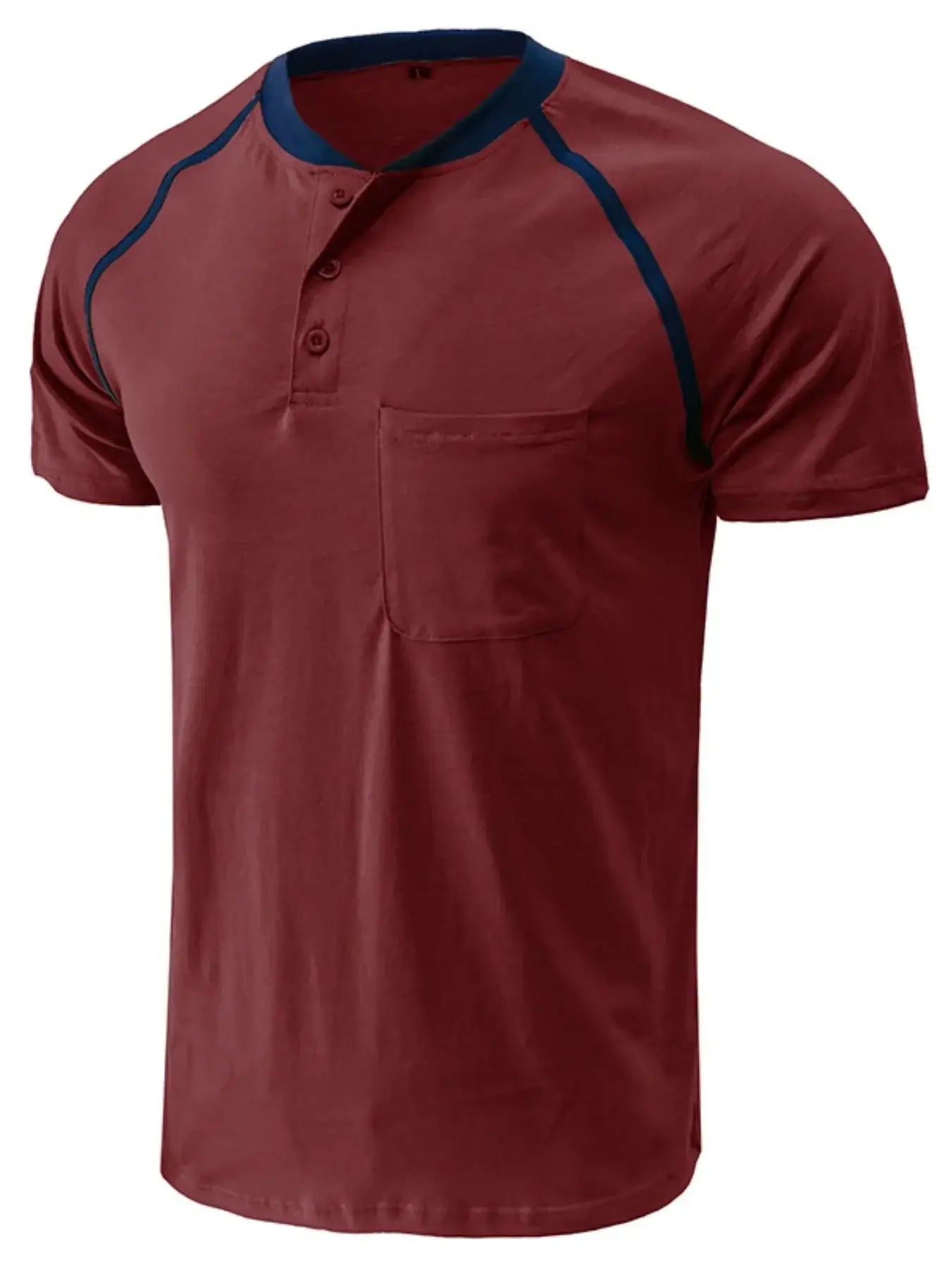 Men's Contrast Stitch Polo Shirt with Chest Pocket