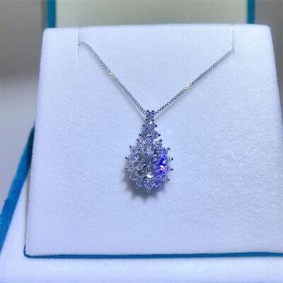 5 Carat Moissanite 925 Sterling Silver Pendant Necklace - Clothes For Her Online Store