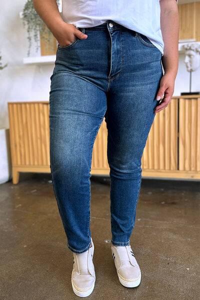 Judy Blue Full Size Tummy Control High Waist Slim Jeans - Clothes For Her Online Store