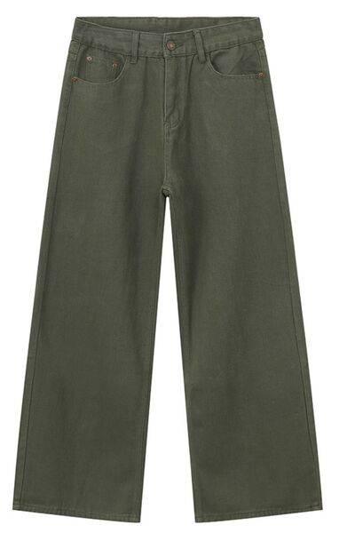 Wide Leg Jeans with Pockets - Clothes For Her Online Store
