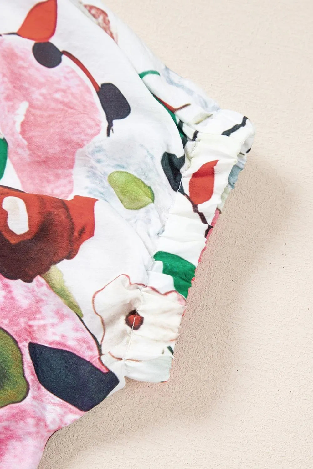 Floral Print Short Sleeve Blouse