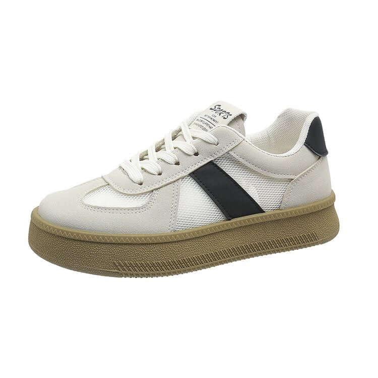 Contrast Breathable Mesh Lace Up Platform Sneakers - Clothes For Her Online Store