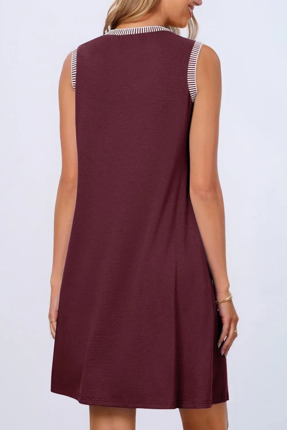 Round Neck Sleeveless Mini Tank Dress
