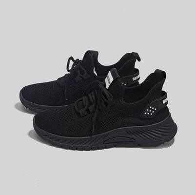 Mesh Lace-Up Platform Athletic Shoes - Clothes For Her Online Store