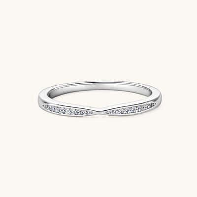 925 Sterling Silver Inlaid Moissanite Ring - Clothes For Her Online Store