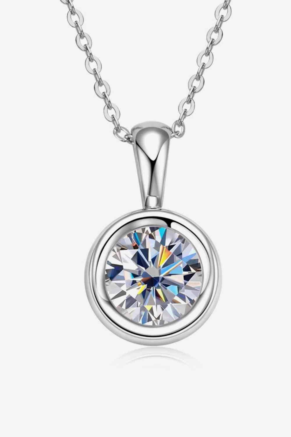 2 Carat Moissanite 925 Sterling Silver Necklace - Clothes For Her Online Store