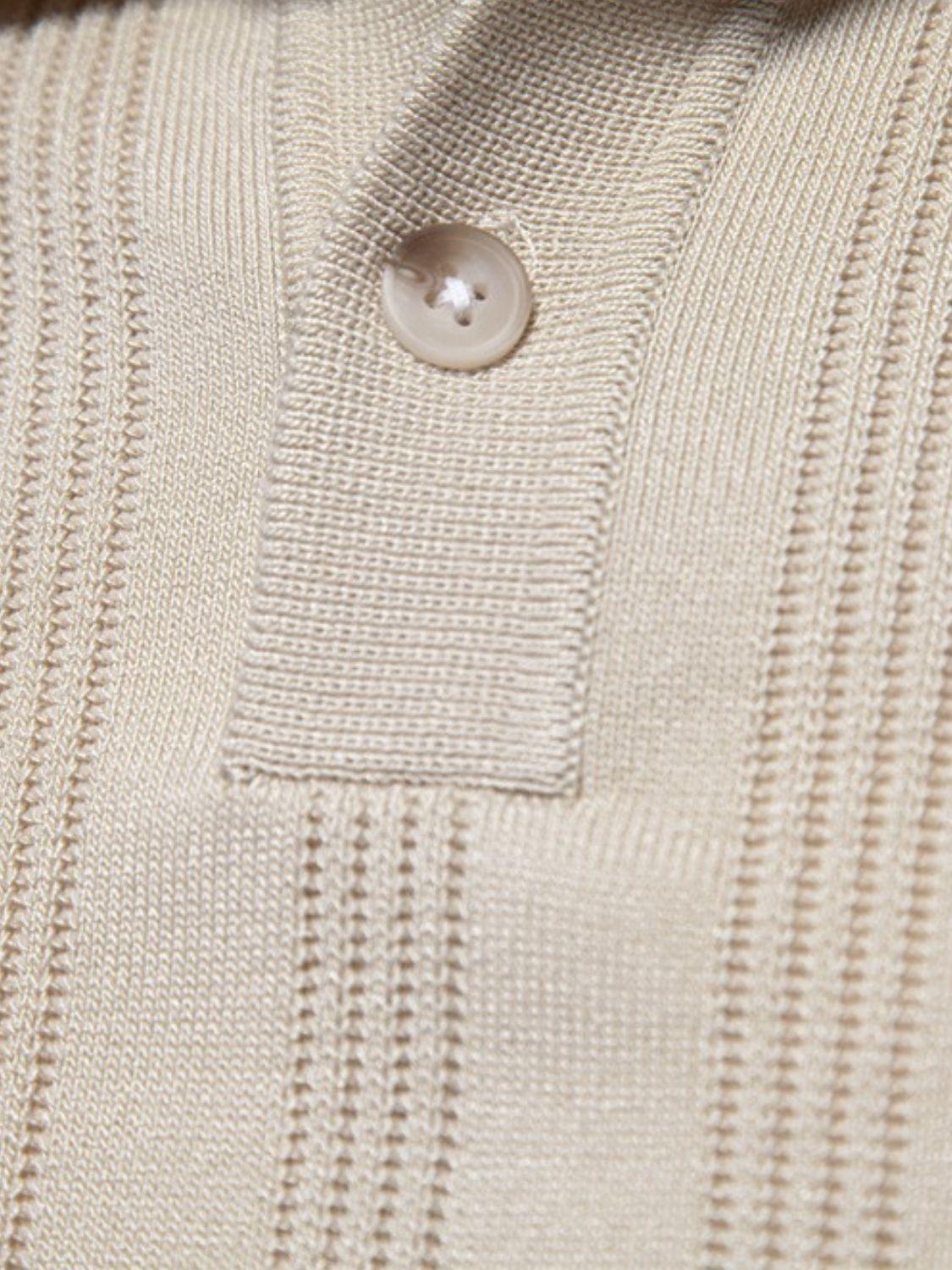 Men's Collared Neck Short Sleeve Knit Polo - Clothes For Her Online Store