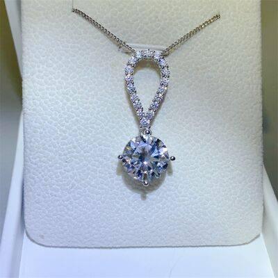 5 Carat Moissanite 925 Sterling Silver Teardrop Necklace - Clothes For Her Online Store