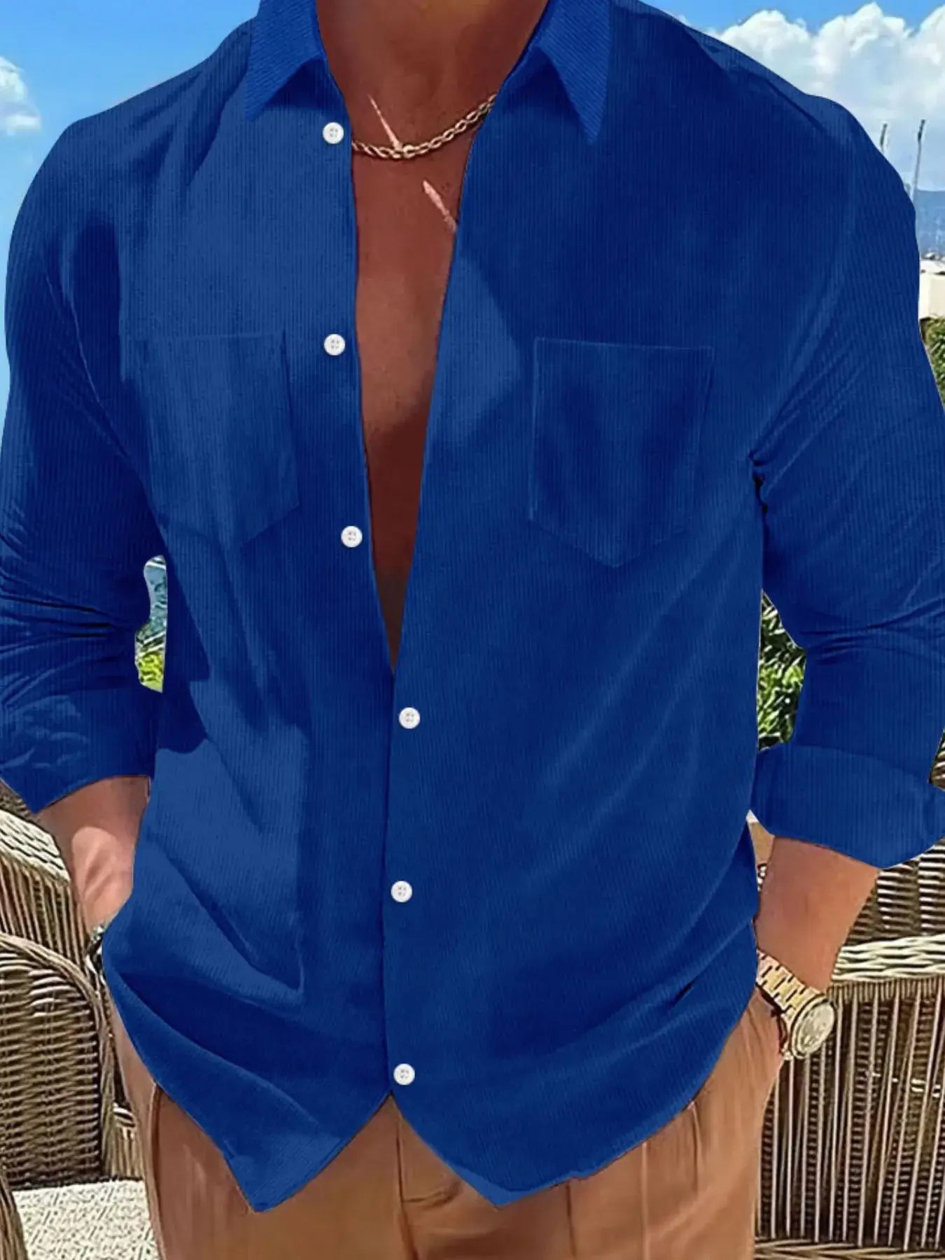 Men's Full Size Button Down Long Sleeve Casual Shirt Plus Size