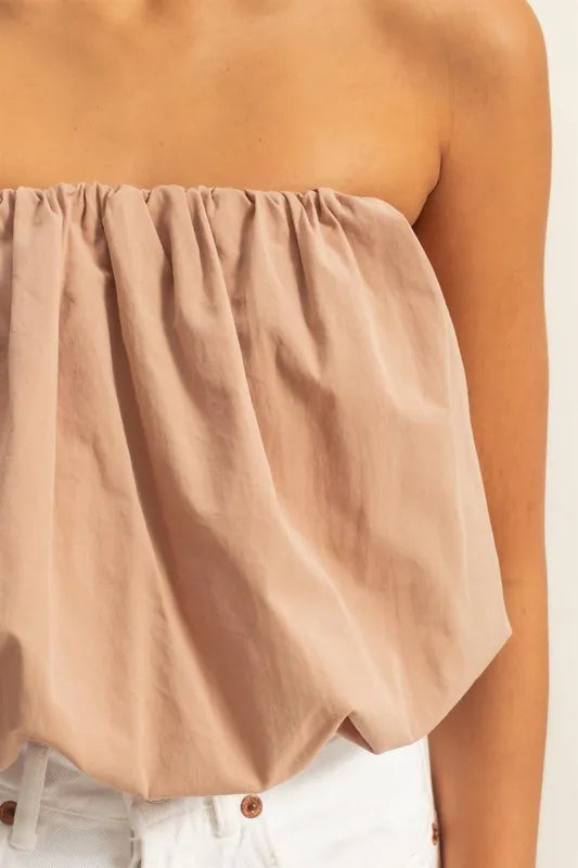 HYFVE Trendy Strapless Bubble Top
