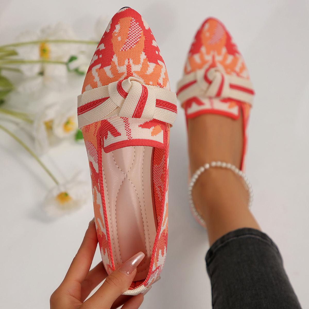 Mesh Point Toe Flat Slip-Ons - Clothes For Her Online Store