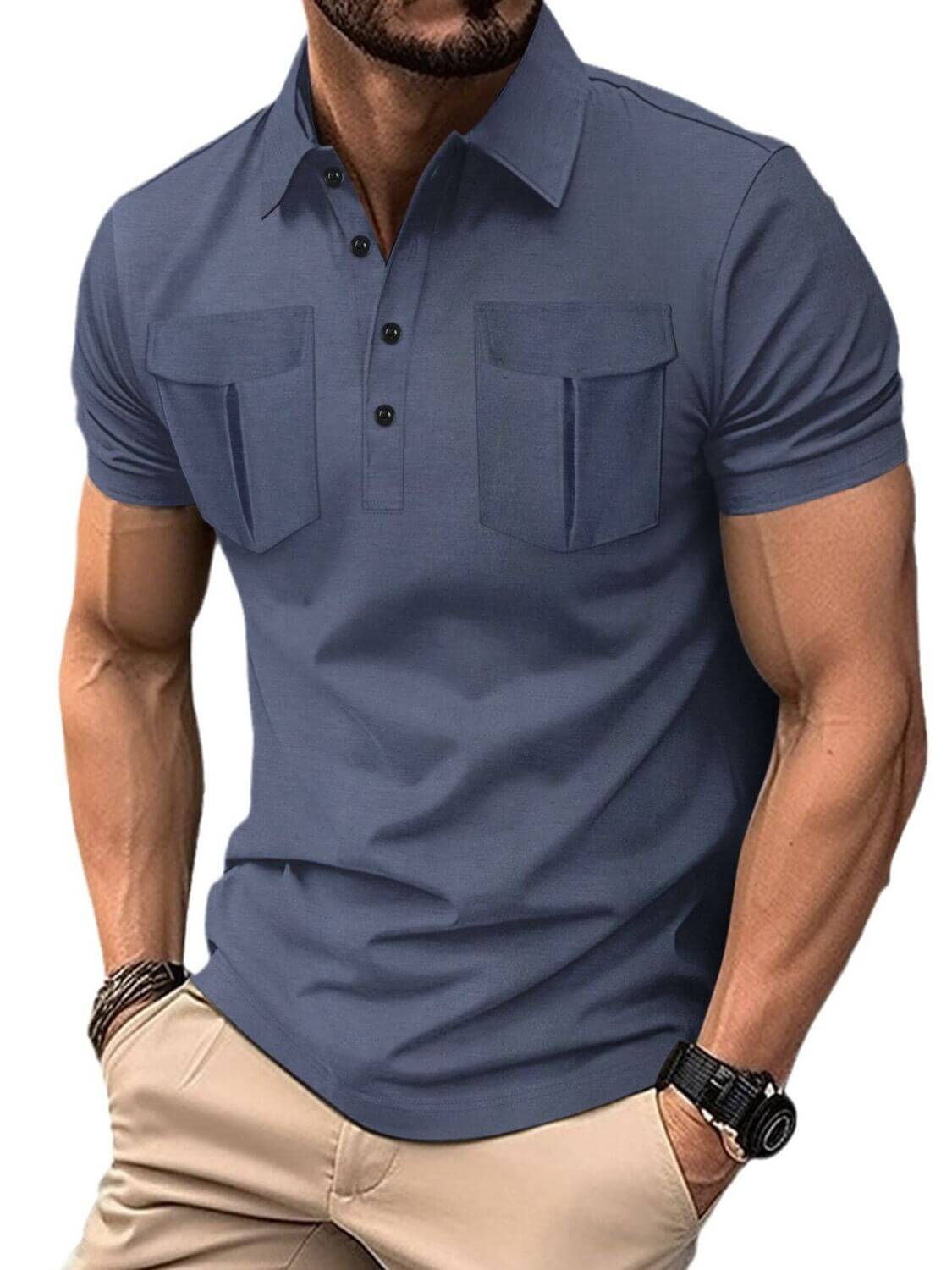 Men's Full Size Collared Short Sleeve Polo Plus Size
