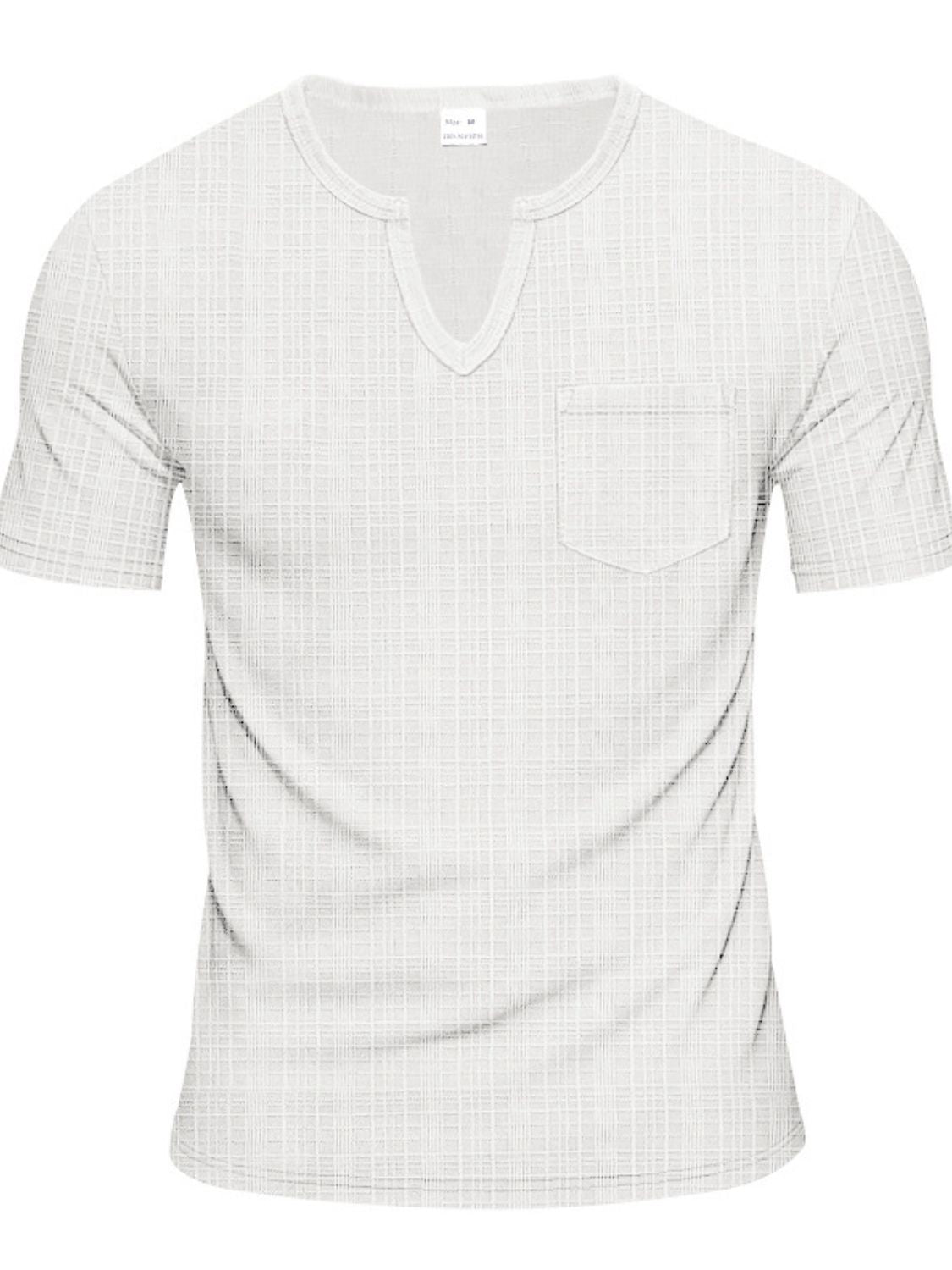 Men's Full Size Notched Short Sleeve T-Shirt Plus Size - Clothes For Her Online Store