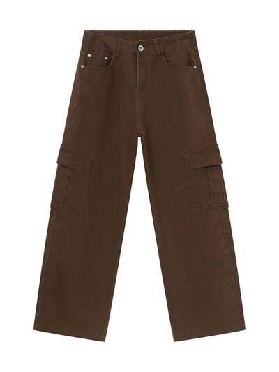 Wide Leg Cargo Jeans - Clothes For Her Online Store